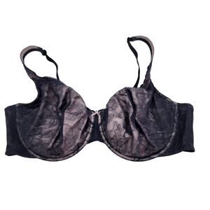 Cacique Black Unlined Full Coverage Underwire Black Bra Size 46DD